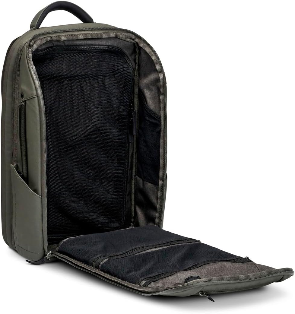 14L Travel Backpack: Elegant and Functional Daypack with Green Buisness for Commuting, Work and Travel | Durable, Stylish and Comfortable for Modern Professionals | Water Resistant, Olive, 14 - Image 6