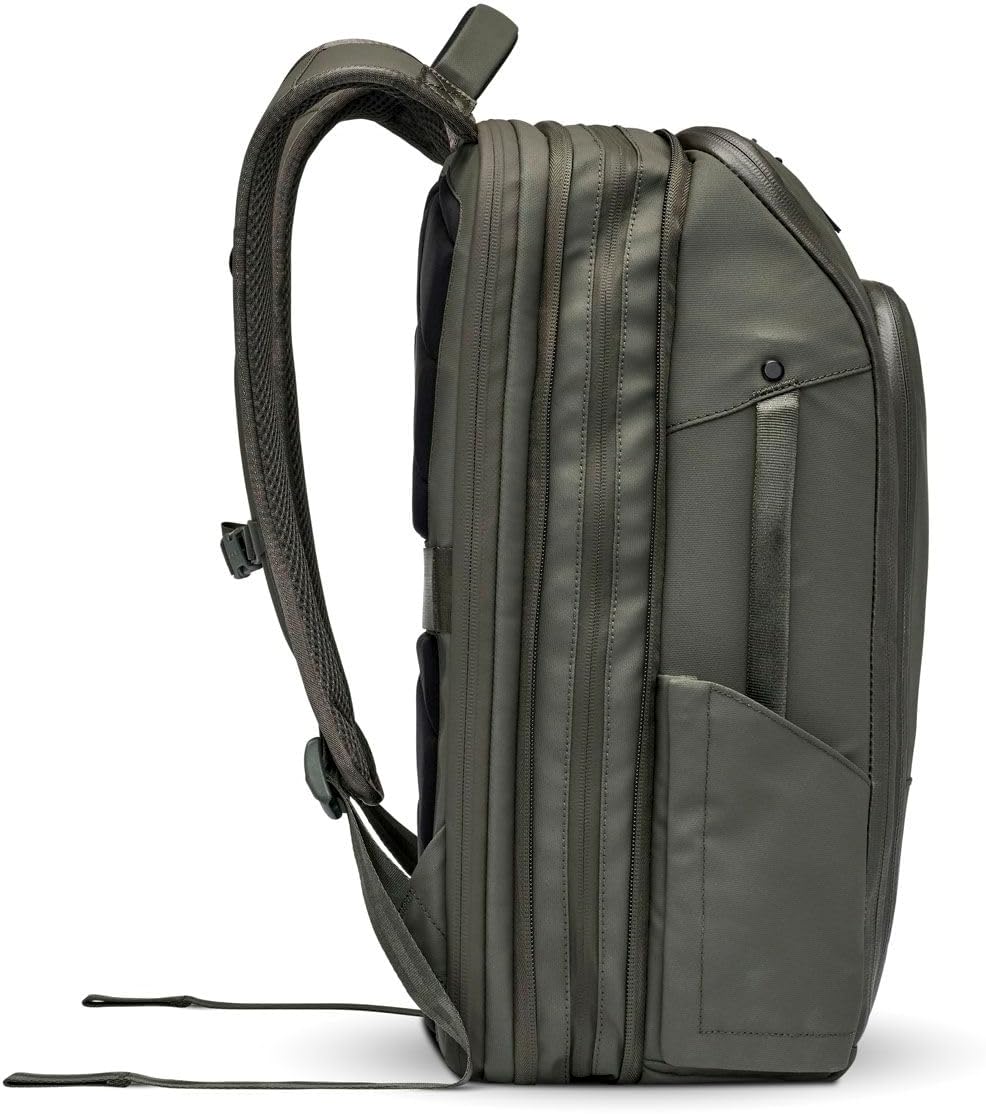 14L Travel Backpack: Elegant and Functional Daypack with Green Buisness for Commuting, Work and Travel | Durable, Stylish and Comfortable for Modern Professionals | Water Resistant, Olive, 14 - Image 4