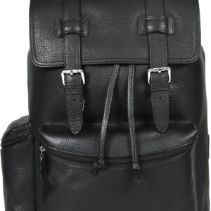 18" Unisex Vintage Leather Backpack | Travel Rucksack with Laptop Compartment | Multiple Pockets Outdoor Hiking Daypack Bag by Aaron Leather Goods