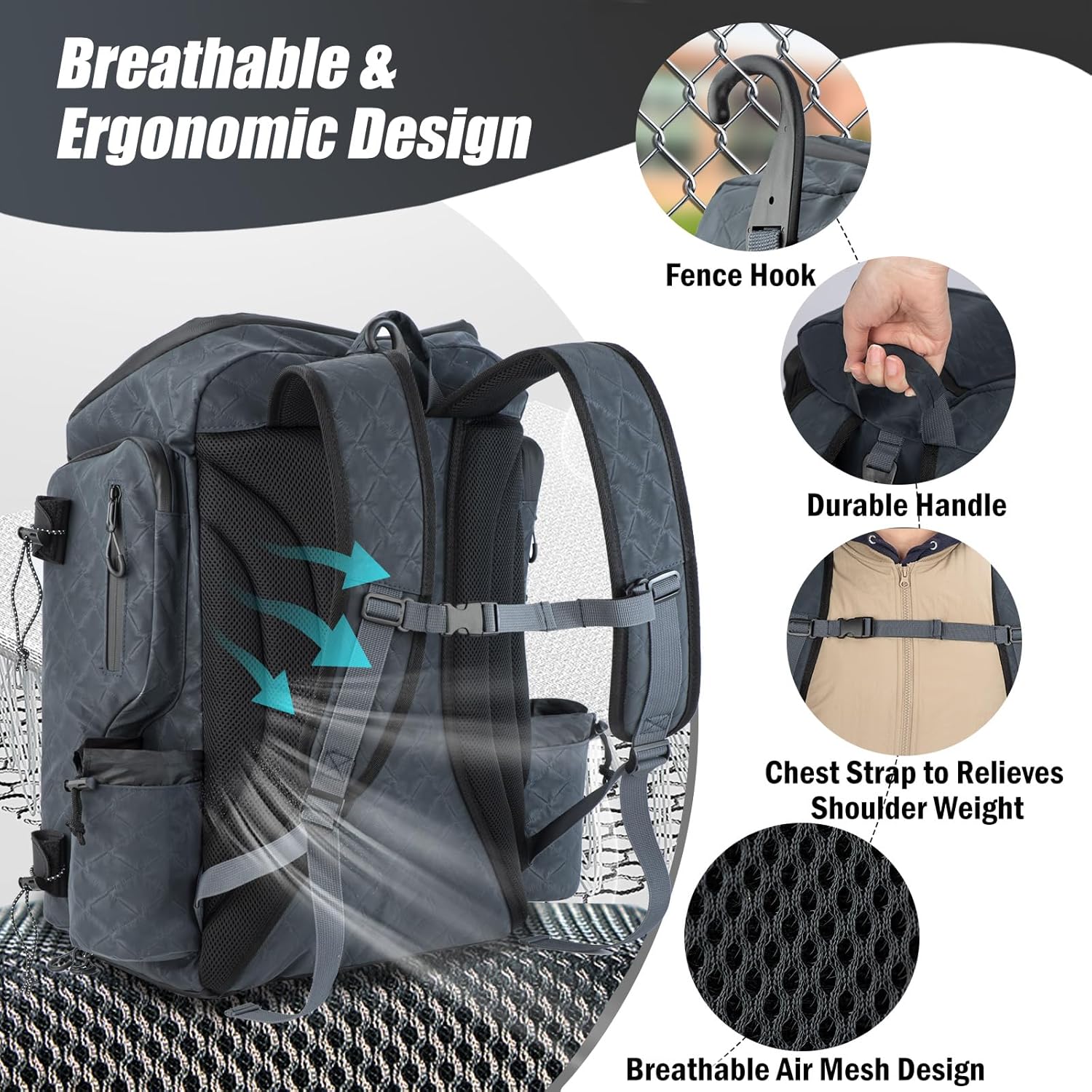 50L Lacrosse Backpack Multifunctional Sports Backpack - Image 4