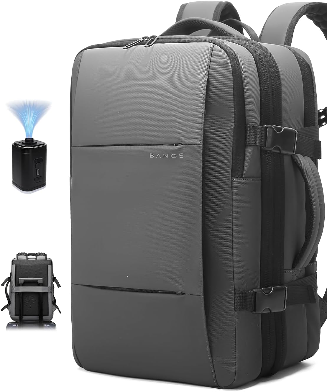 BANGE Airback Travel Backpack Expandable Backpacks i##e##s: Anti-Theft ^^ Vacuum Compression ^^ with Pump ^^ for Airplanes :i##e##s - Image 14