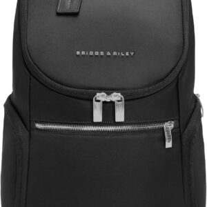 Briggs & Riley U-Zip Backpack - Daypack for Work, Personal Item Travel Bag, Carry On Size, Lightweight & Durable, Padded Straps, Fits up to 13" Laptop - Rhapsody Collection, Black