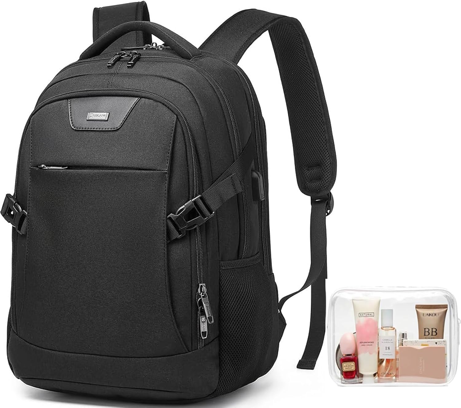 DUSLANG 17 Inch Laptop Backpack for Travel Water Resistant College Backpack for Men\/Women Laptop Bag with USB Charging Port,Black - Image 38