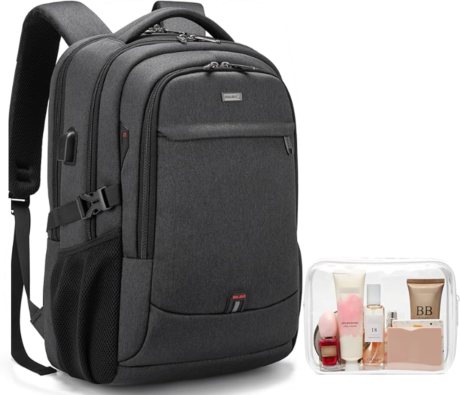 DUSLANG 17 Inch Laptop Backpack for Travel Water Resistant College Backpack for Men\/Women Laptop Bag with USB Charging Port,Black - Image 46