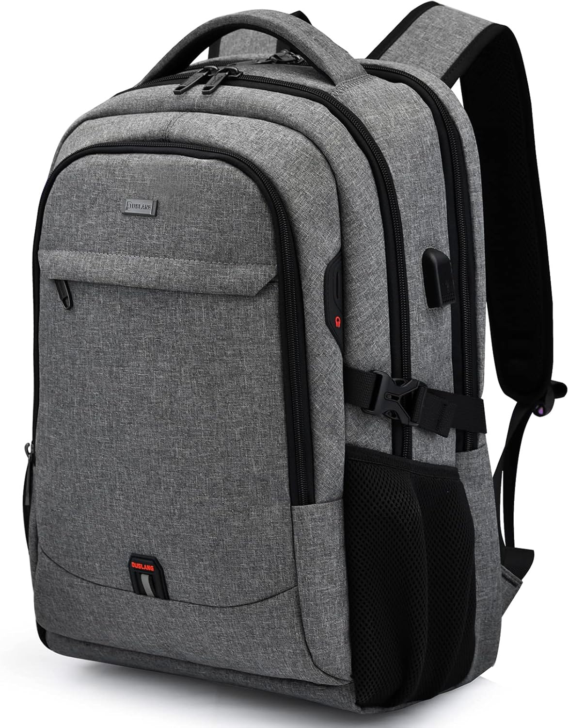 DUSLANG 17 Inch Laptop Backpack for Travel Water Resistant College Backpack for Men\/Women Laptop Bag with USB Charging Port,Black - Image 15