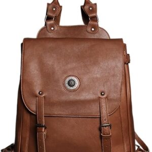 DUYHBAWRS Backpack Men's Leather Rucksack Men's Travel Bag Men's Laptop Backpack Leather Bag