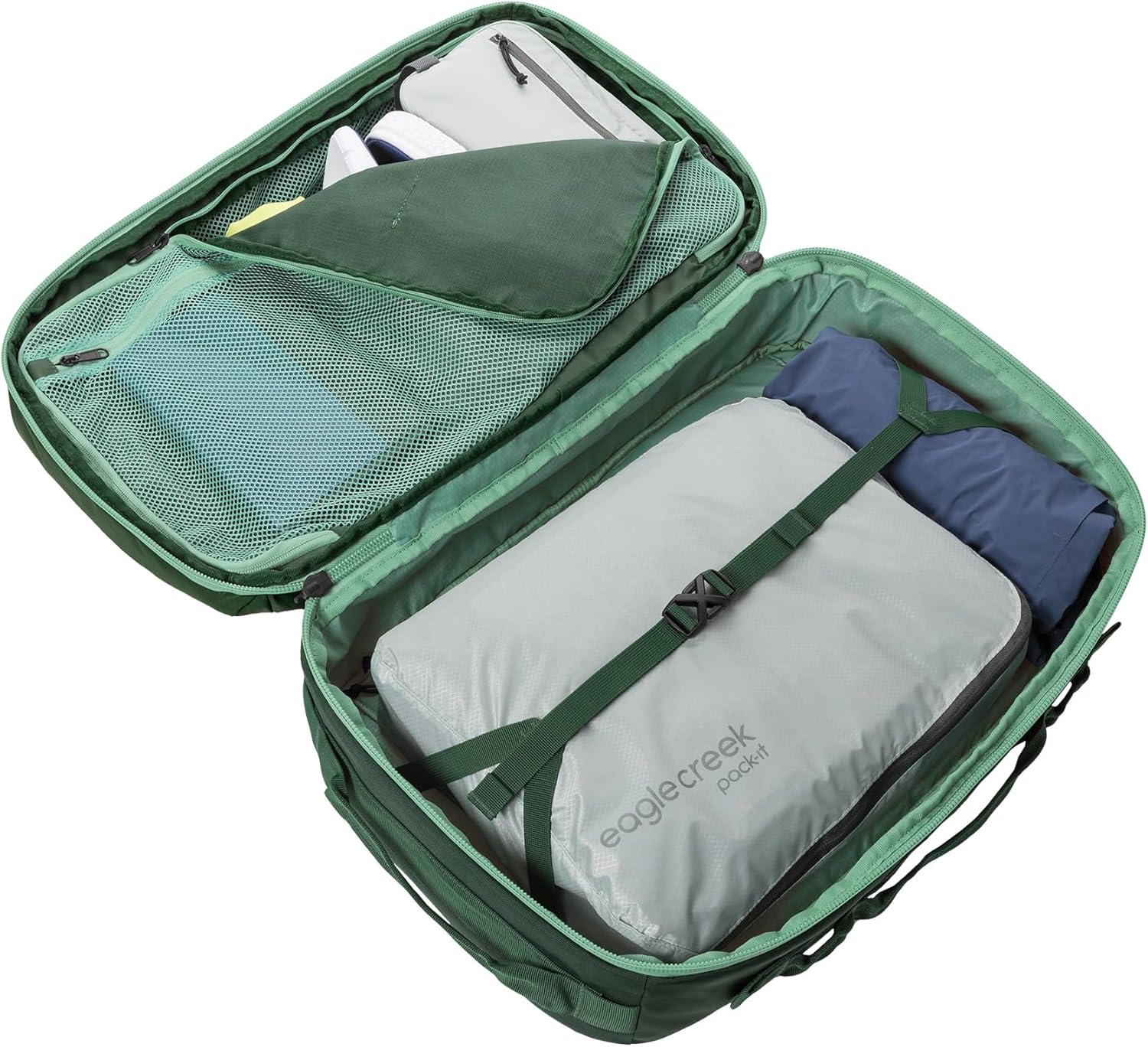 Eagle Creek Tour Travel Pack 40L – Lightweight, Carry-On Size Backpack with Expandable Storage, Laptop Compartment - Has Travel-Ready Features for Global Adventures - Jungle Green - Image 8