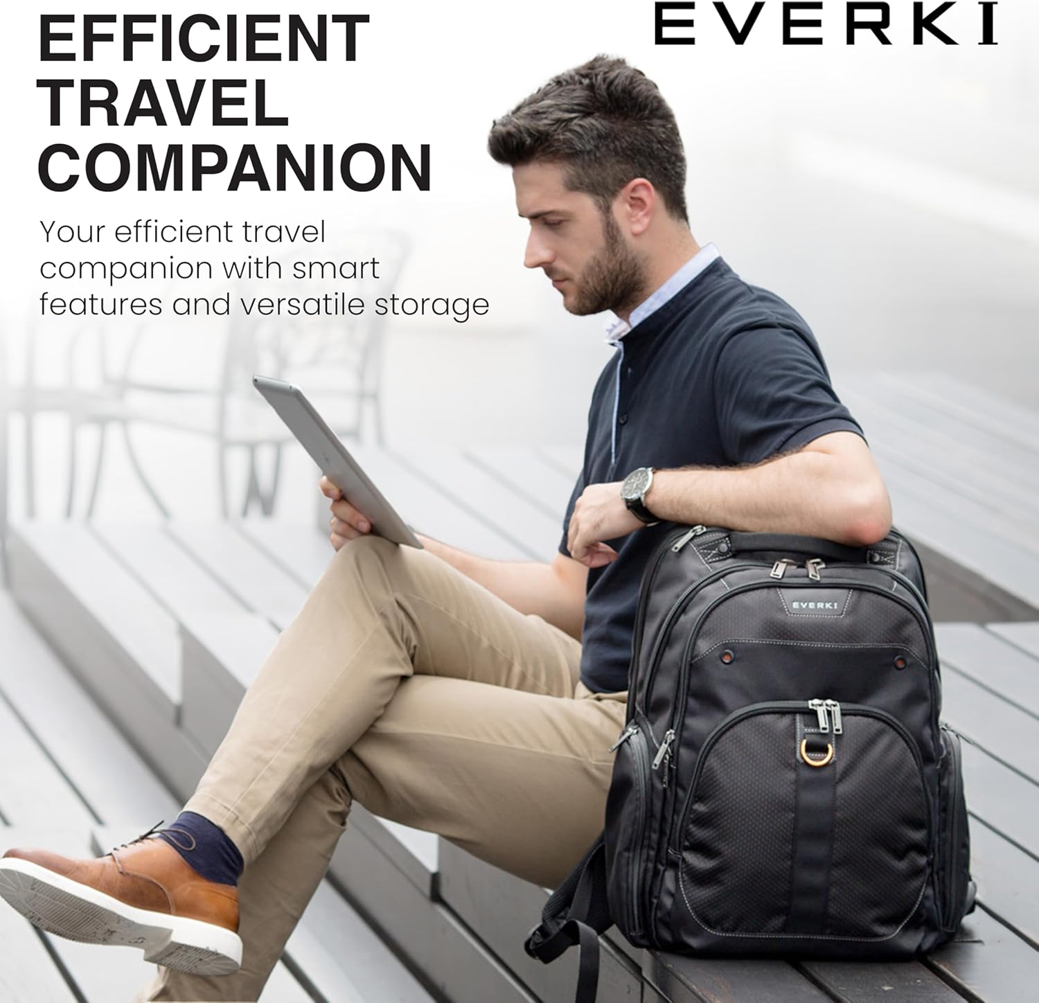 Everki Atlas Business Laptop Backpack, Women's or Men's Backpack 11" - 15.6" Black i##e##s: for Work ^^ Adjustable Compartment ^^ 29.5L Capacity ^^ Travel Friendly ^^ Office Back Pack ^^ Laptop Bookbag ^^ EKP121S15 :i##e##s - Image 3