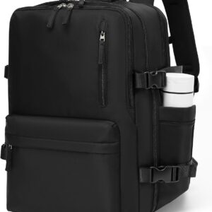 Expandable Travel Backpack Women Men, Carry On Backpack with USB Charging Port & Shoe Pouch,TSA 17.3inch Laptop Mochila Flight Approved,Nurse Bag Casual Daypack for Weekender Business Hiking,Gift