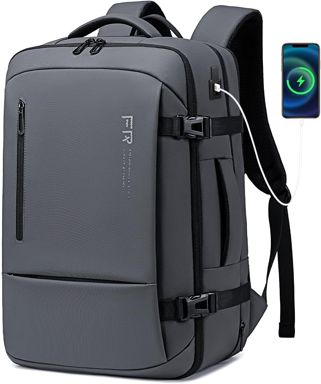 Fenree.geer Travel Backpack for Men, Flight Approved Carry On Luggage Backpack with USB Port, Water Resistant Expandable Computer Daypack, 17.3 Inch Black Business Laptop Backpack for College\/Work - Image 9