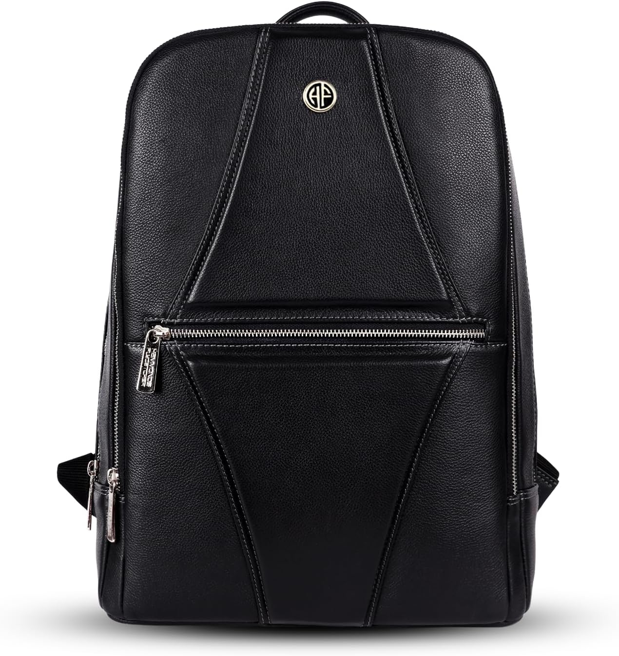 Hammonds Flycher Genuine Leather Travel Backpack for Men and Women, Stylish Travel Bag, 14" Laptop Bag, Durable & Spacious Laptop Backpack for Daily & Business Use - Black