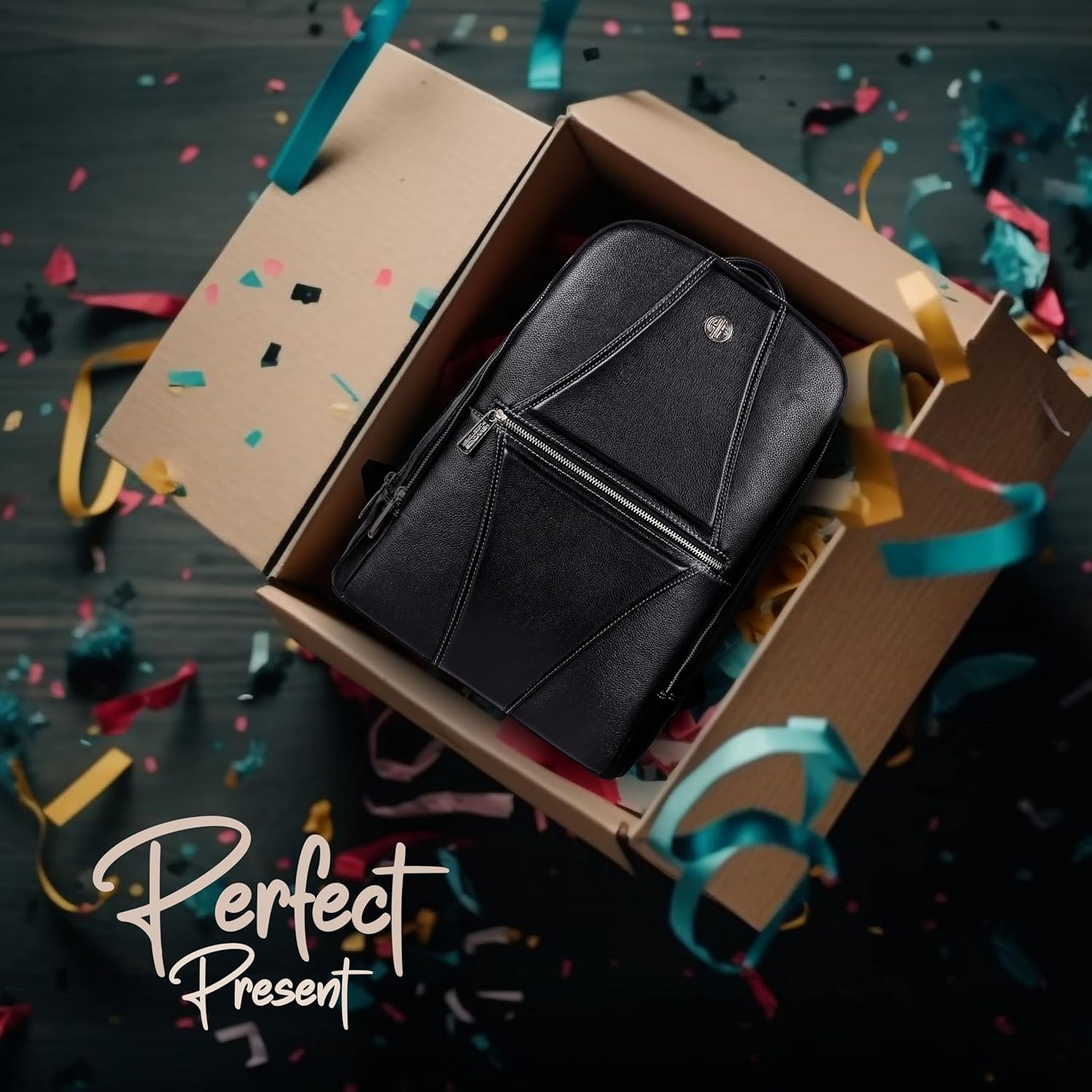 Hammonds Flycher Genuine Leather Travel Backpack for Men and Women, Stylish Travel Bag, 14" Laptop Bag, Durable & Spacious Laptop Backpack for Daily & Business Use - Black - Image 2