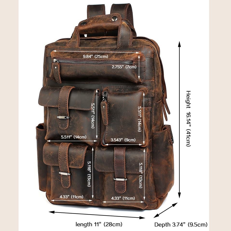 HIONJIN Laptop LARGE Backpack Casual Bookbag Daypack Camping Travel Rucksack - Image 2