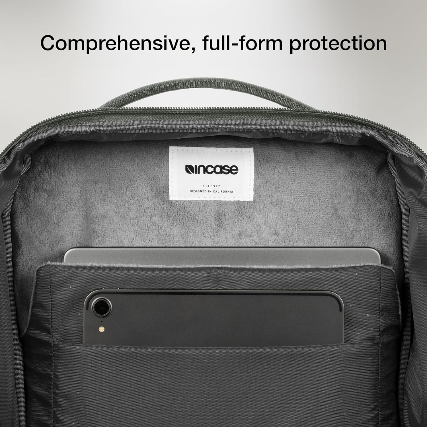 Incase A.R.C. Daypack 24L \u2013 Travel Backpack and Laptop Bag for School - Fits up to 16 inch Laptop - 4 Zippered Compartments, 2 Water Bottle Pockets - Commuter and College Backpack - Smoked Ivy - Image 3