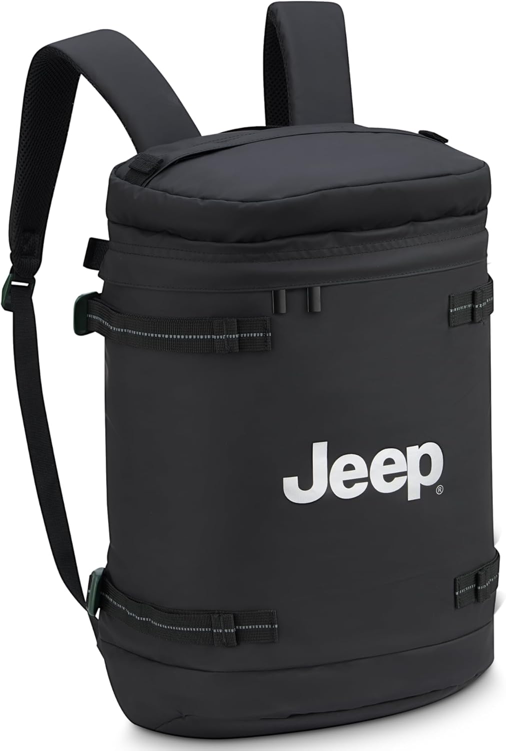 Jeep JS013C Cylindrical Travel Backpack, Black, 17" Laptop