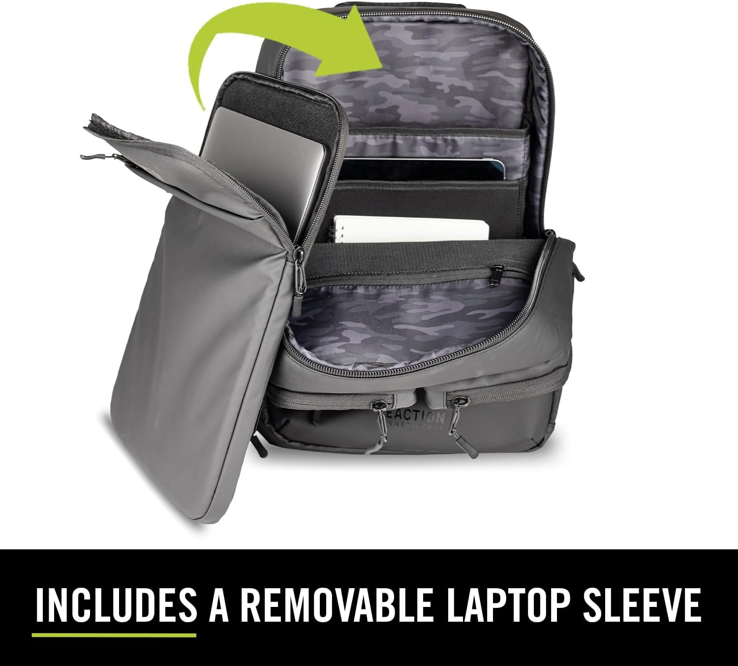 Kenneth Cole REACTION Ryder 17-Inch Backpack Black i##e##s: Coated ^^ Polyester ^^ Travel ^^ Laptop ^^ Bag :i##e##s - Image 3