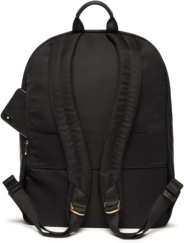 KNOMO Beauchamp Women's 14" Laptop Bag Computer Backpack Bookbag for Work, College, Travel Daypack Purse, Black, Golden Zip - Image 5