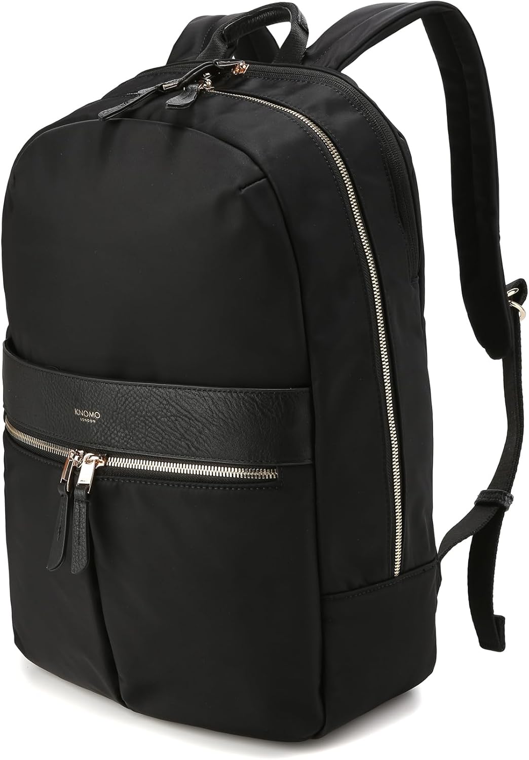 KNOMO Beaufort 15.6" Laptop Backpack Work Bag Purse for Women Large Travel Rucksack with Golden Zip, Black - Image 3