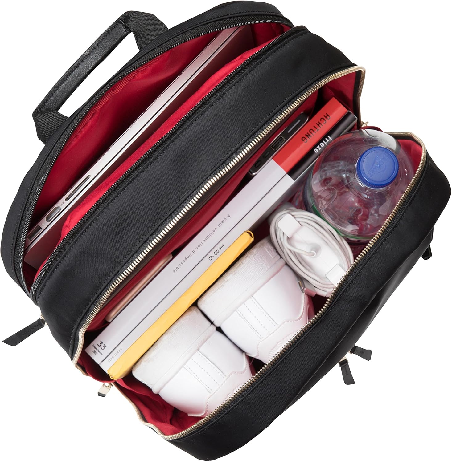 KNOMO Beaufort 15.6" Laptop Backpack Work Bag Purse for Women Large Travel Rucksack with Golden Zip, Black - Image 5