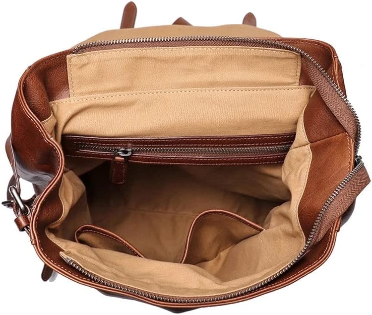 TEOYETTSF Vintage Genuine Leather Laptop Backpack Travel Bags - Image 4