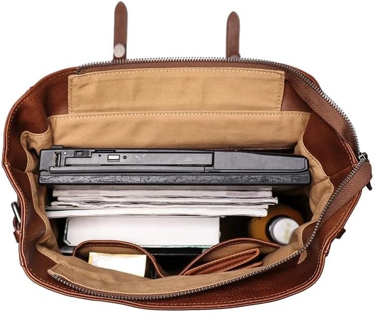 TEOYETTSF Vintage Genuine Leather Laptop Backpack Travel Bags - Image 3