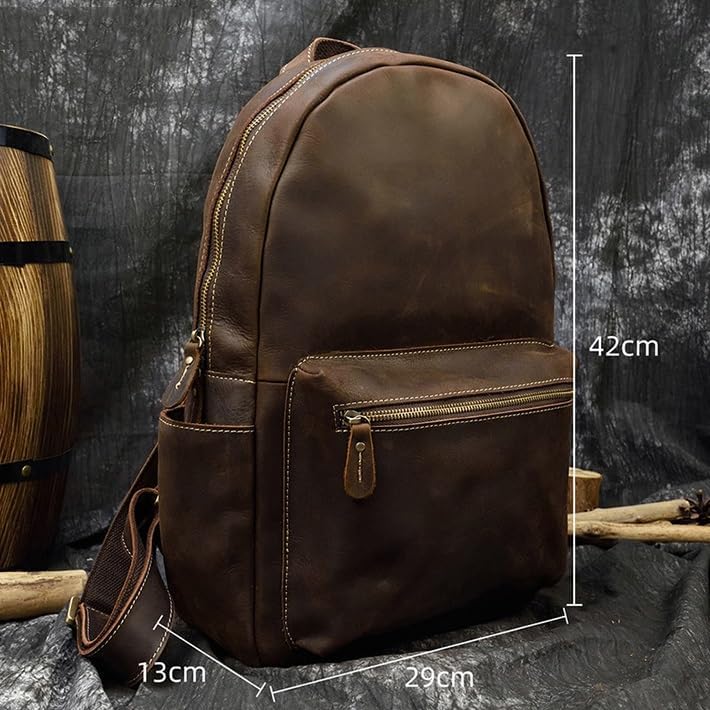 THJKUPO Backpack for Men Laptop Brown Travel Rusack Casual Daypack - Image 3