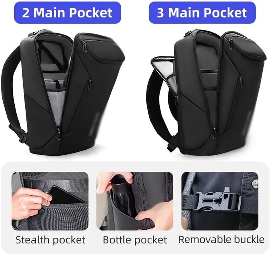 THJKUPO Large Capacity Men's Backpack Portable Lightweight Waterproof Travel Bag 16 Inch Anti-theft Laptop Bag - Image 4