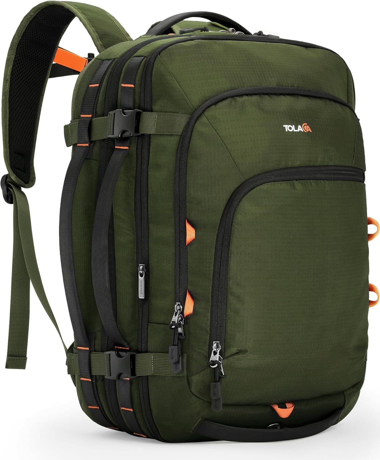 Tolaccea Travel Backpack, TSA Friendly Flight Approved Carry-on Luggage Water-resistant Business Rucksack, Durable Large Computer Bag Daypack Fits 15.6 Inch Laptop, 35-45L Expandable - Navy - Image 10