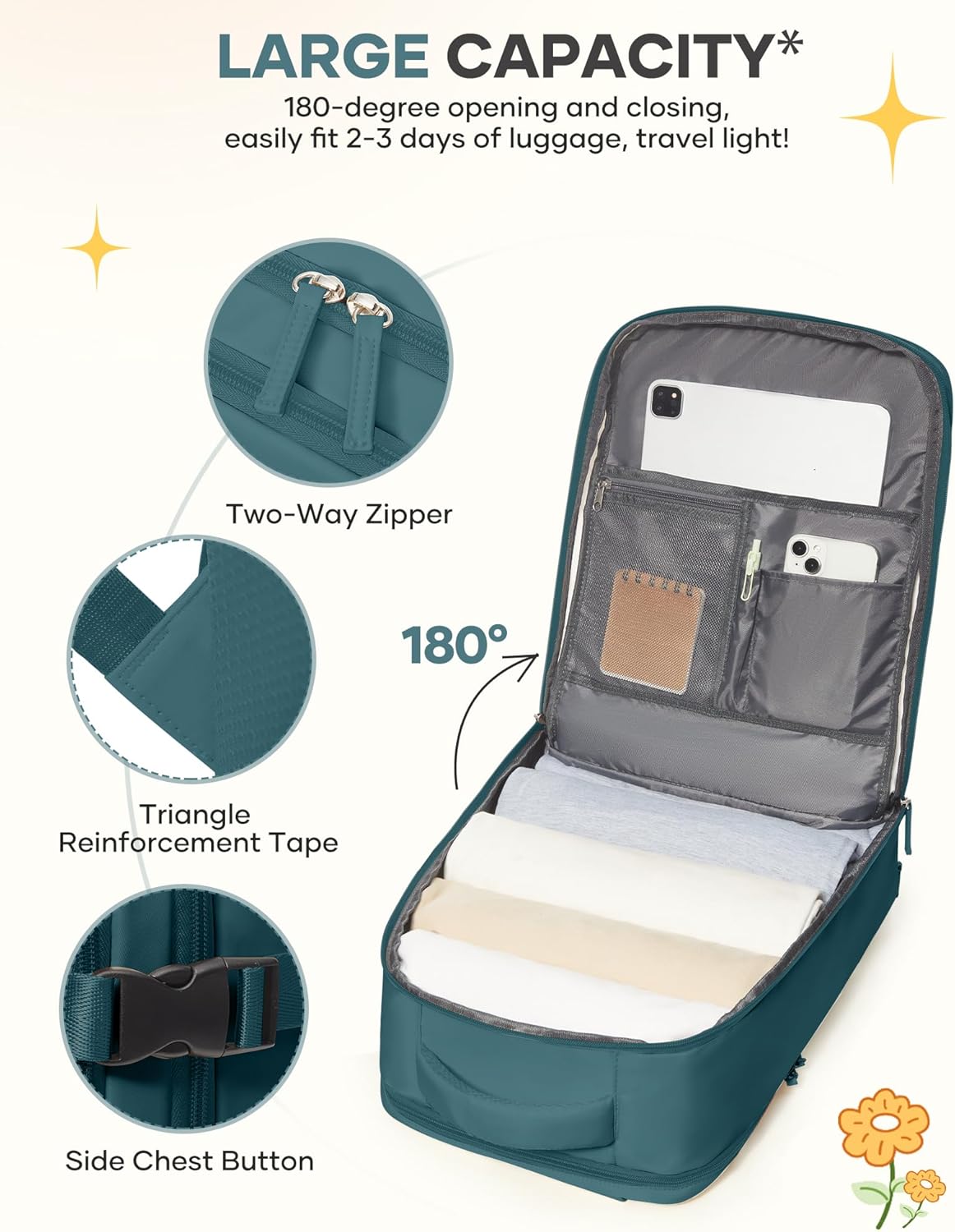 Travel Backpack For Women Men Airline Approved Carry On Backpack Flight Approved Waterproof Sports Luggage Backpack Casual Daypack Small Hiking Backpack - Image 6