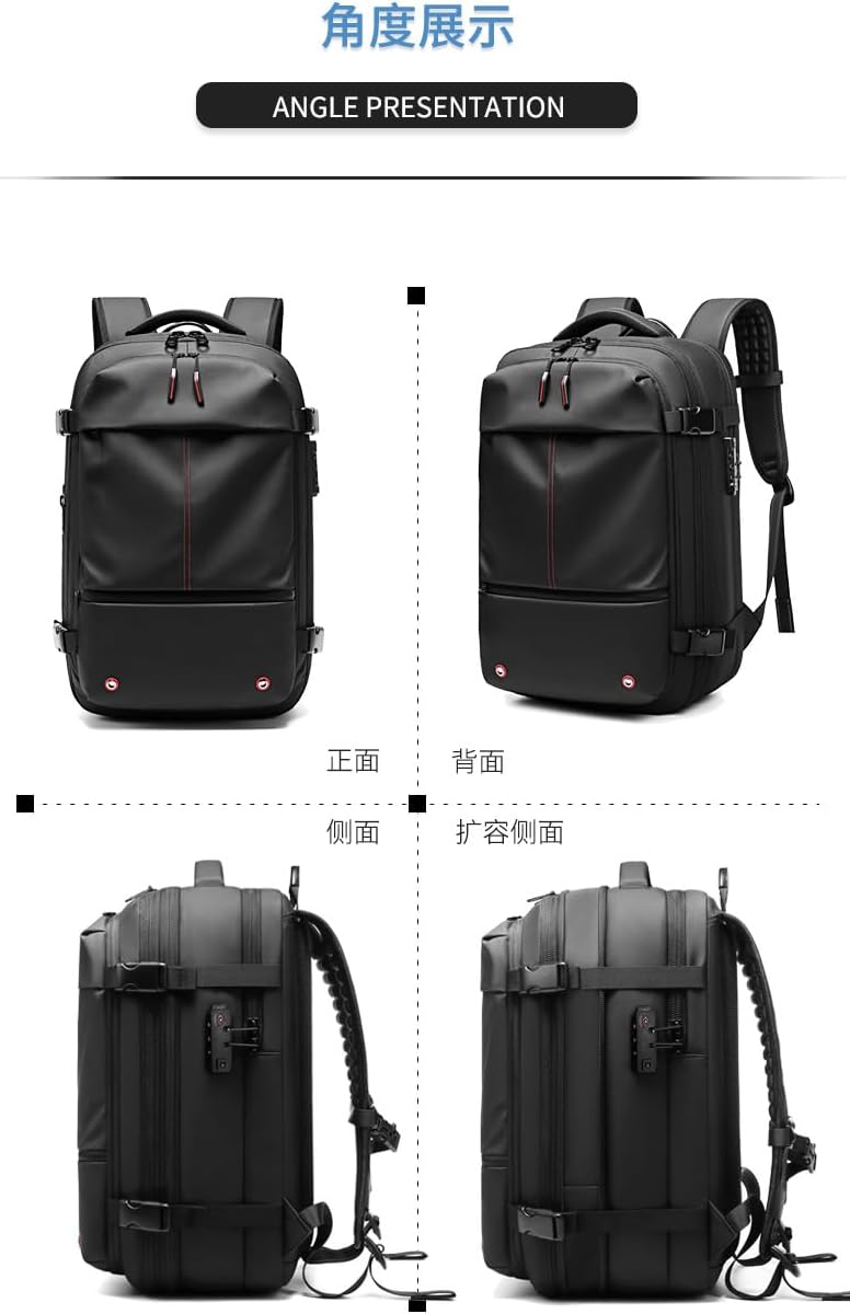 Travel Backpack Large Capacity Business Luggage Laptop Bag Vacuum Compression Multifunctional Men's Backpack Expansion (grey) - Image 6