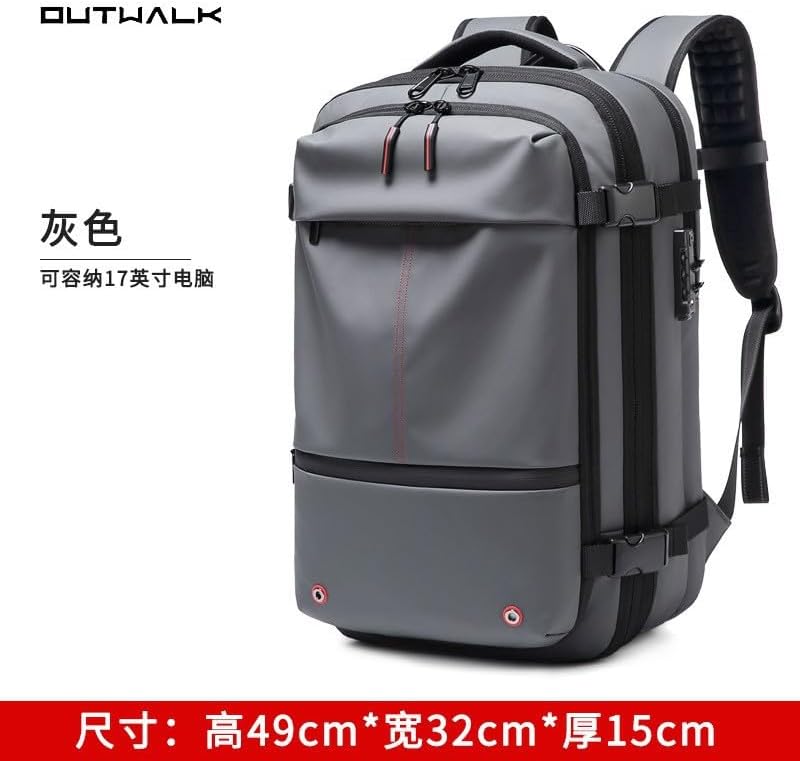 Travel Backpack Large Capacity Business Luggage Laptop Bag Vacuum Compression Multifunctional Men's Backpack Expansion (grey) - Image 2
