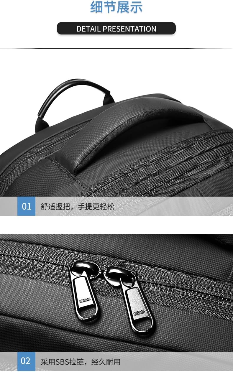 Travel Backpack Large Capacity Business Luggage Laptop Bag Vacuum Compression Multifunctional Men's Backpack Expansion (grey) - Image 7