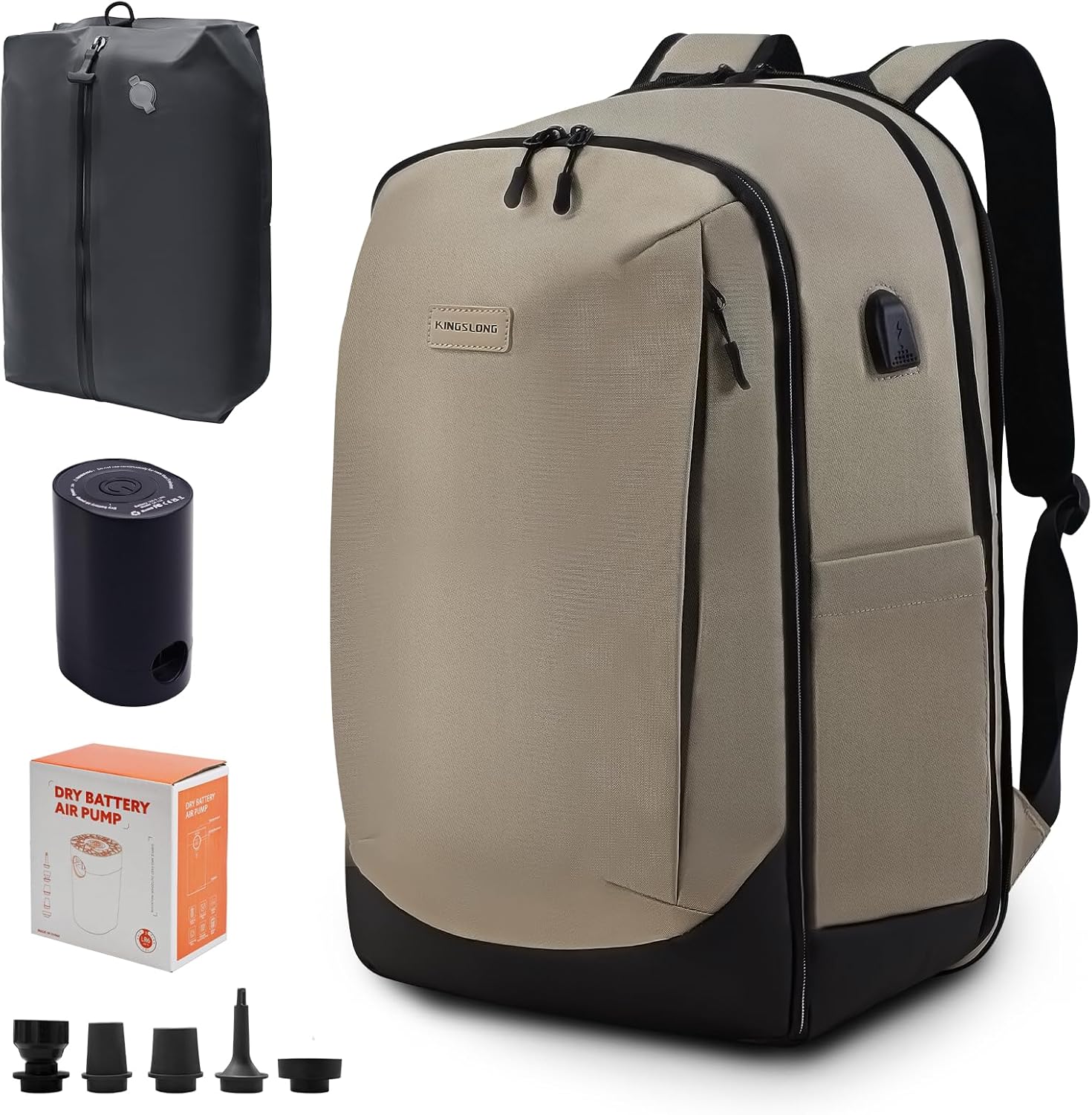 Vacuum Backpack Travel Seal Compression: Vacpack with Electric Air Pump - Carry on Expandable Pack System for Laptop Hiking Traveling Business Water Resistant Black - Image 10