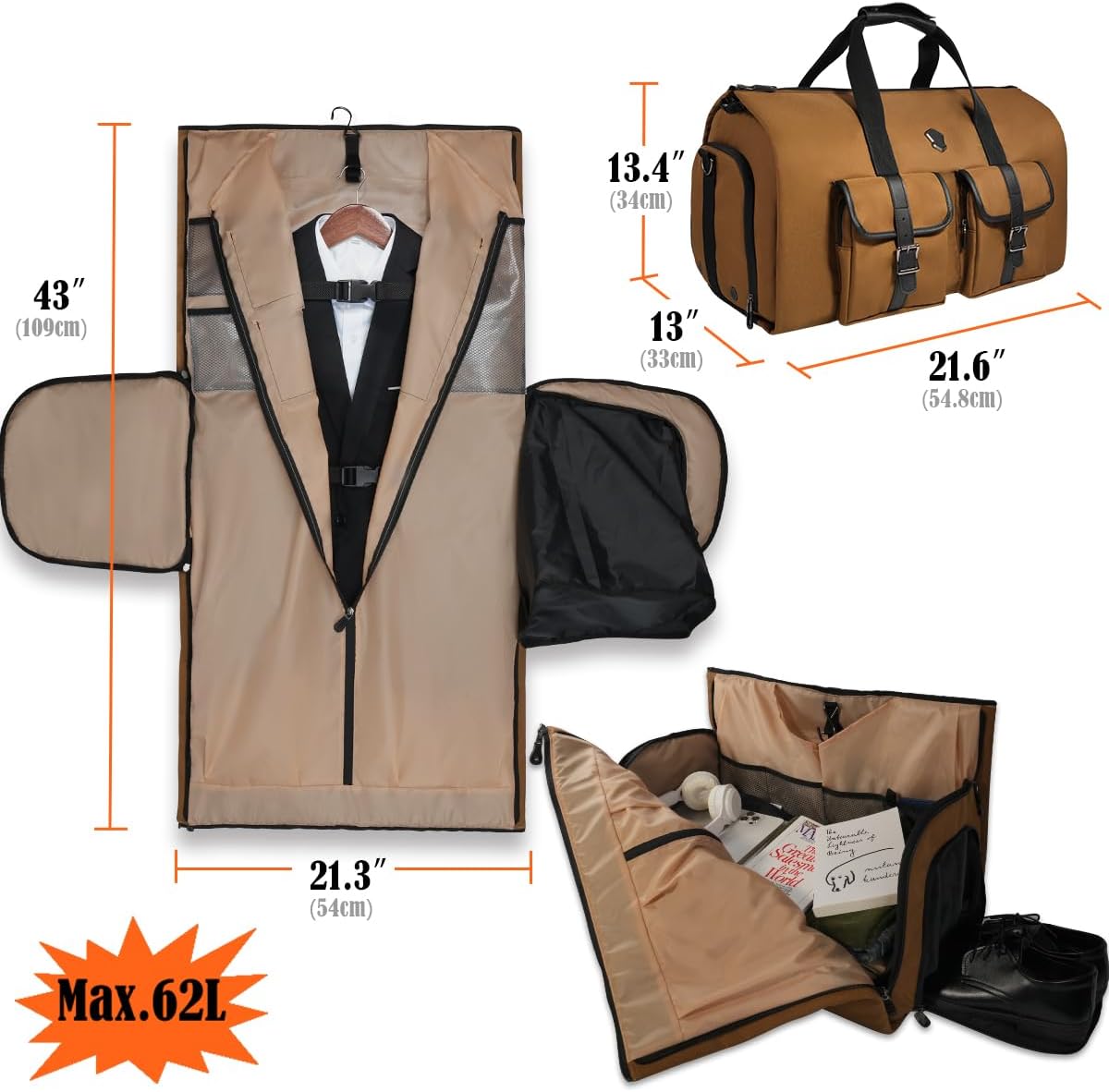 WELKINLAND 24H Business Laptop Backpack 48H Garment Duffle Bags For Travel - Image 9