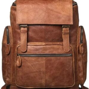 YUYUFA Genuine Leather Backpack First Layer Cowhide Backpack Leisure Travel Bag Large Capacity Laptop Bag for 16inch