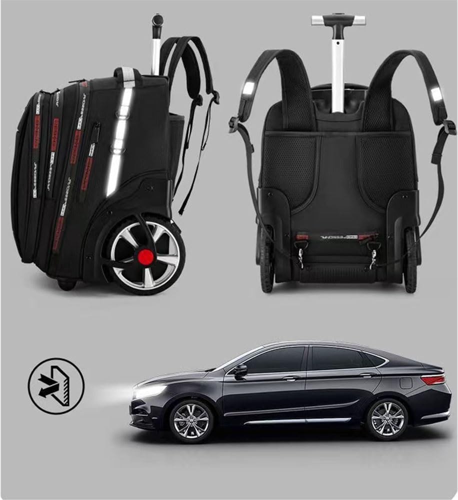 YWAOTRGY Quality Travel Rolling Backpack for Adults, 22 Inch Laptop Backpack with Wheels, Large Waterproof Roller Backpack, Wheeled Backpack for Business(Black) - Image 9