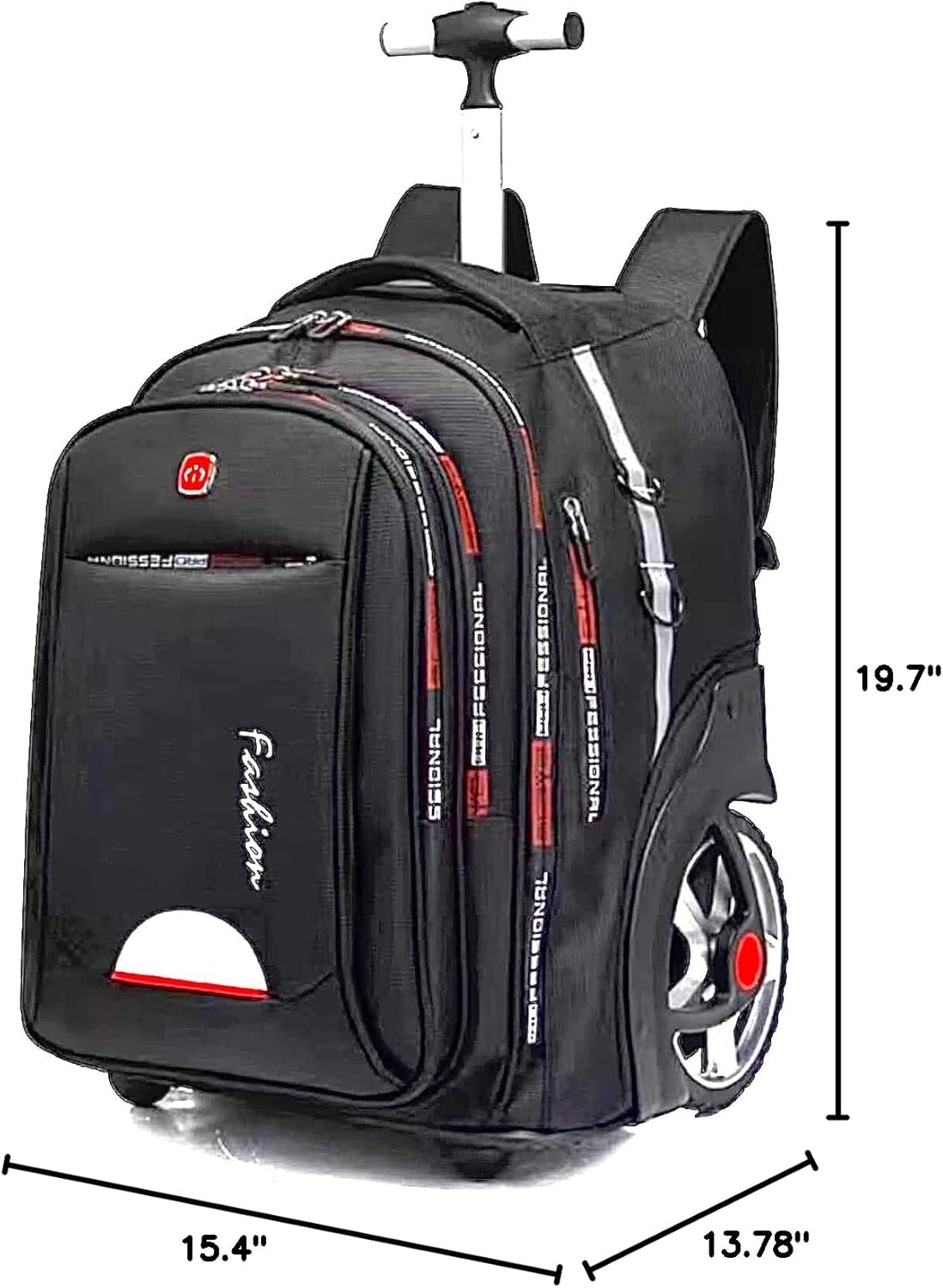 YWAOTRGY Quality Travel Rolling Backpack for Adults, 22 Inch Laptop Backpack with Wheels, Large Waterproof Roller Backpack, Wheeled Backpack for Business(Black) - Image 2